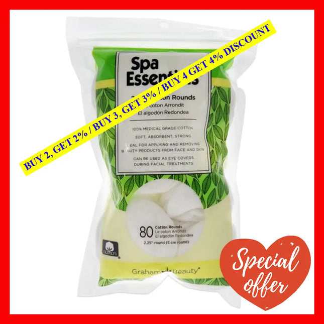 Cotton Rounds - 2.25 By Spa Essentials For Women 80 Count Pads