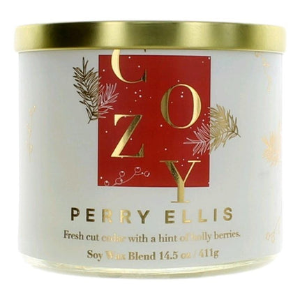 Perry Ellis 14.5 Oz Soy Wax Blend 3 Wick Candle - Cozy