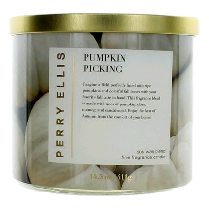 Perry Ellis 14.5 Oz Soy Wax Blend 3 Wick Candle - Pumpkin Picking