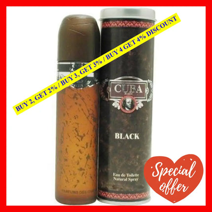 Cuba Black By For Men - 1.17 Oz Edt Spray