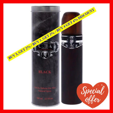 Cuba Black By For Men - 3.3 Oz Edt Spray