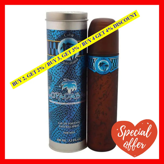 Cuba Brazil Copacabana By For Men - 3.3 Oz Edt Spray