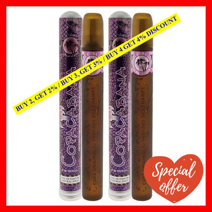 Cuba Brazil Copacabana By For Women - 1.17 Oz Edp Spray Pack Of 2