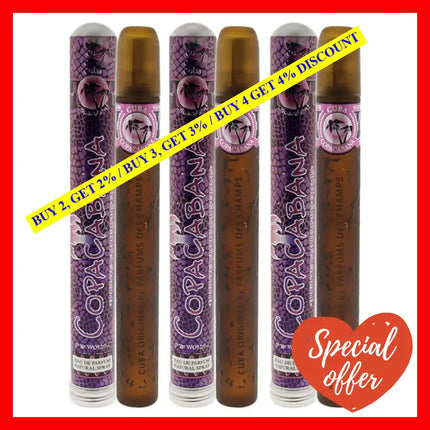 Cuba Brazil Copacabana By For Women - 1.17 Oz Edp Spray Pack Of 3