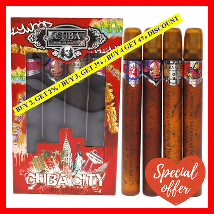 Cuba City By For Women - 4 Pc Gift Set 1.17Oz Hollywood Vegas Miami New York