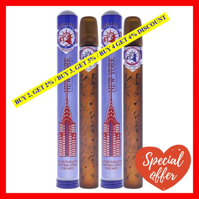 Cuba City New York By For Men - 1.17 Oz Edt Spray Pack Of 2