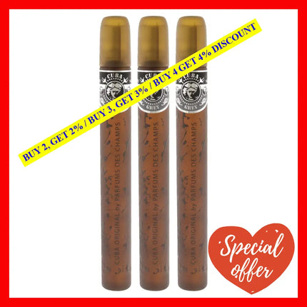 Cuba Grey By For Men - 1.17 Oz Edt Spray Pack Of 3