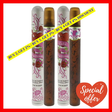 Cuba Heartbreaker By For Women - 1.17 Oz Edp Spray Pack Of 2