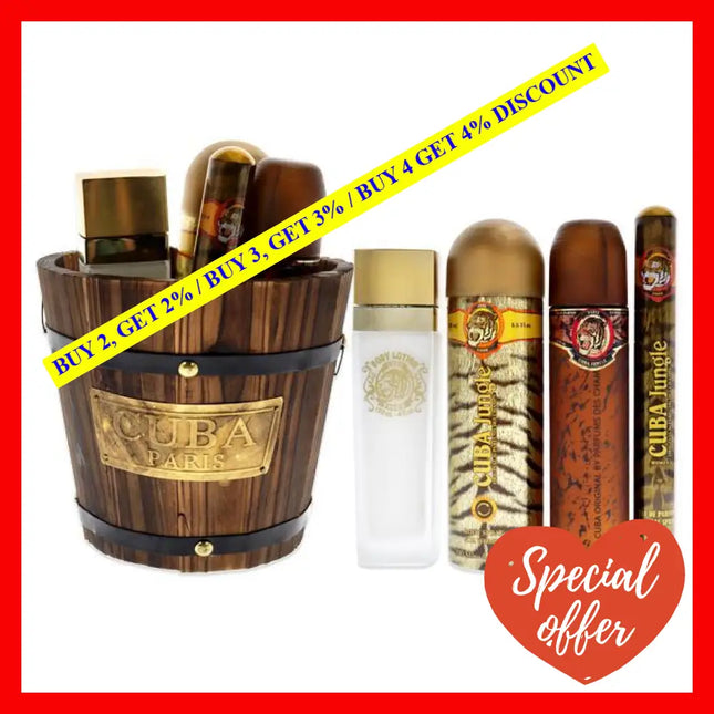 Cuba Jungle Tiger By For Women - 4 Pc Gift Set 3.3Oz Edp Spray 1.7Oz 6.6Oz Body 4Oz Lotion