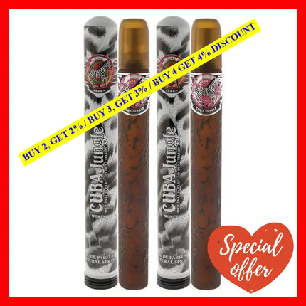 Cuba Jungle Zebra By For Women - 1.17 Oz Edp Spray Pack Of 2