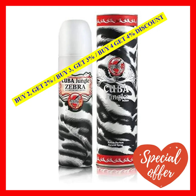 Cuba Jungle Zebra By For Women - 3.4 Oz Edp Spray