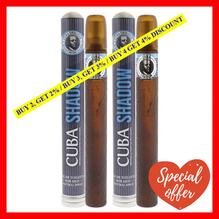 Cuba Shadow By For Men - 1.17 Oz Edt Spray Pack Of 2