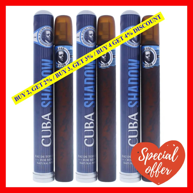 Cuba Shadow By For Men - 1.17 Oz Edt Spray Pack Of 3