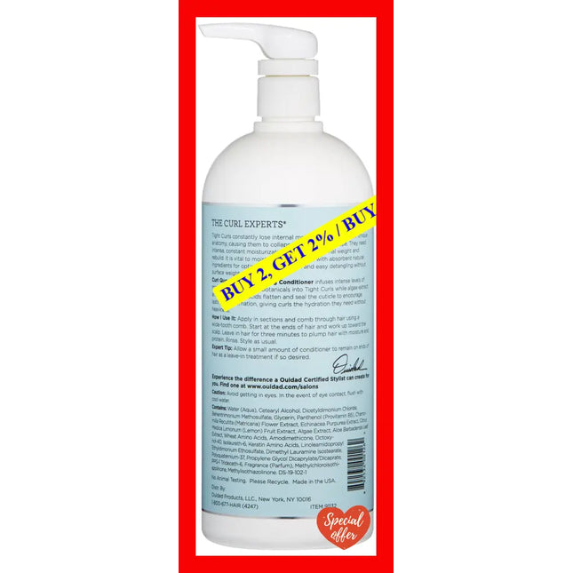Curl Quencher Moisturizing Conditioner By Ouidad For Unisex - 33.8 Oz