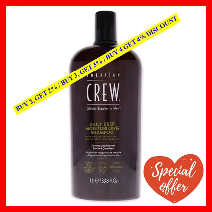 Daily Deep Moisturizing Shampoo By American Crew For Men - 33.8 Oz