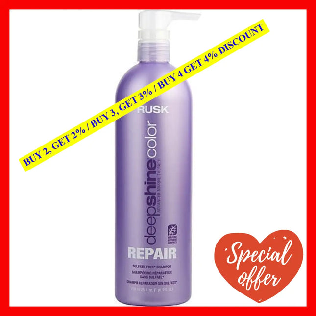 Deepshine Color Repair Sulfate-Free Shampoo By Rusk For Unisex - 25 Oz