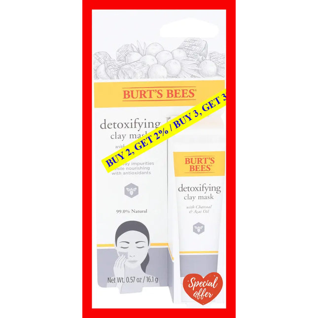 Detoxifying Clay Mask By Burts Bees For Unisex - 0.57 Oz