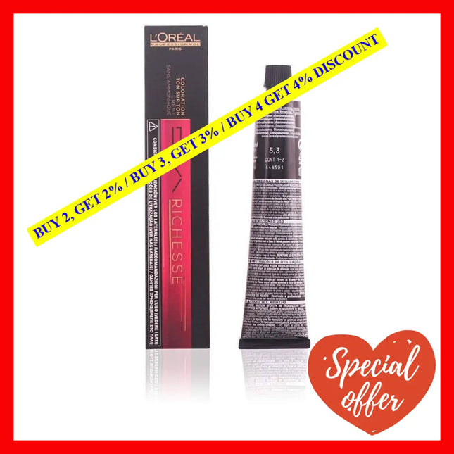 Dia Richesse - 5.3 Light Golden Brown By Loreal Professional For Unisex 1.7 Oz Hair Color