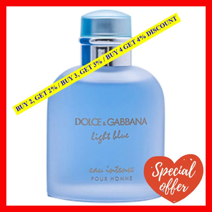 Dolce And Gabbana Light Blue Eau Intense 3.3 Oz / 100 Ml De Parfum For Men