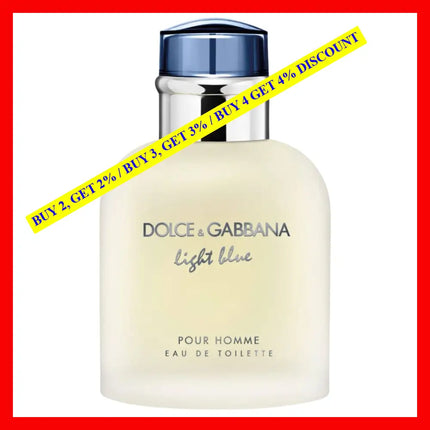Dolce And Gabbana Light Blue For Men Eau De Toilette 2.5 Oz 75 Ml Spray