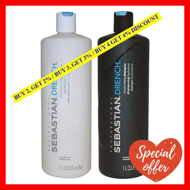 Drench Moisturizing Shampoo And Conditioner Kit By Sebastian For Unisex - 2 Pc 33.8Oz