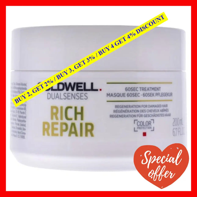 Dualsenses Rich Repair 60 Sec Treatment By Goldwell For Unisex - 6.7 Oz