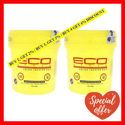 Eco Style Gel - Colored Hair By Ecoco For Unisex 8 Oz Pack Of 2