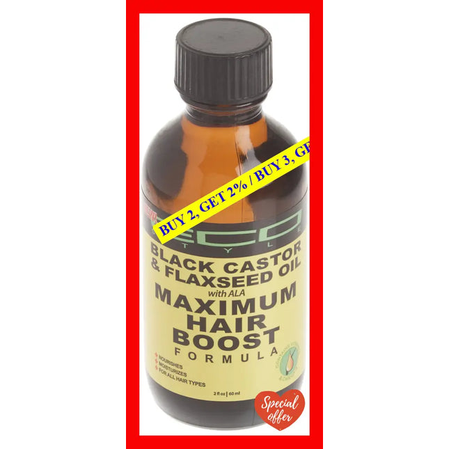 Eco Style Maximum Hair Growth Oil - Black Castor And Flaxseed By Ecoco For Unisex 2 Oz