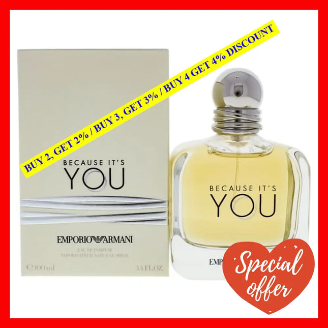 Emporio Armani Because It Is You By Giorgio For Women - 3.4 Oz Edp Spray