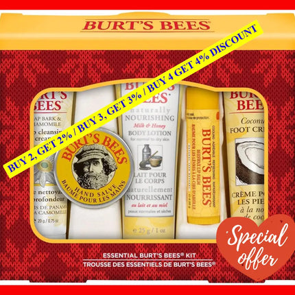 Essential Burts Bees Kit By For Women - 5 Pc 1Oz Body Lotion With Milk & Honey 0.3Oz Hand Salve