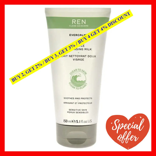 Evercalm Gentle Cleansing Milk By Ren For Unisex - 5.1 Oz Cleanser