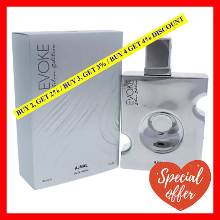 Evoke Silver Edition By Ajmal For Men - 3 Oz Edp Spray