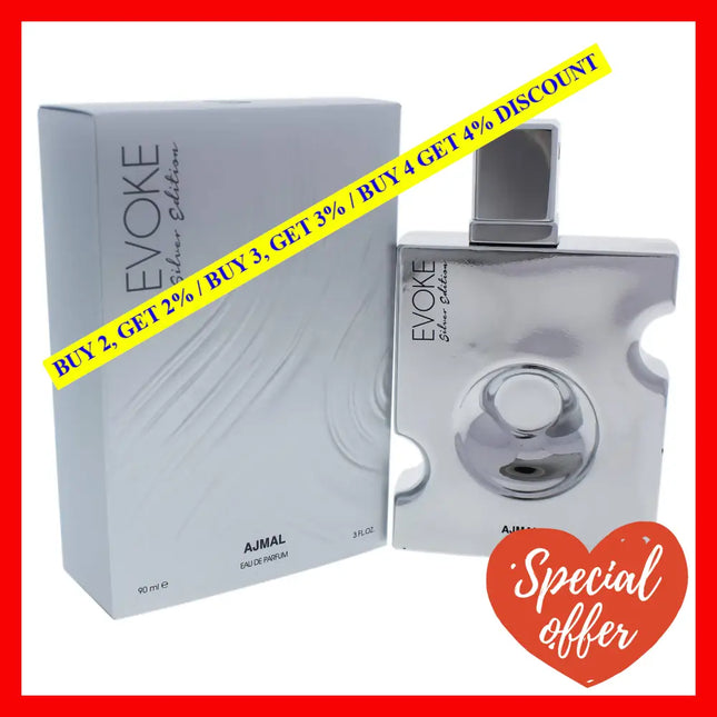 Evoke Silver Edition By Ajmal For Men - 3 Oz Edp Spray