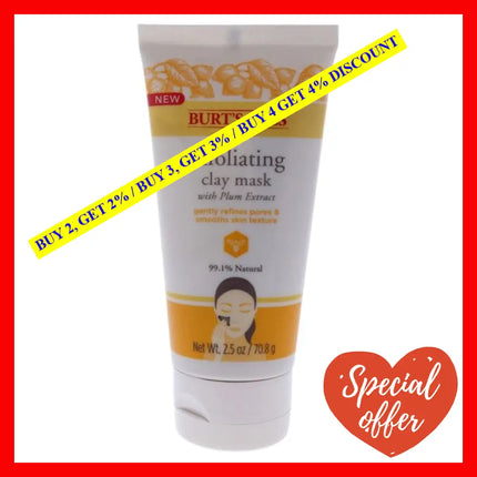 Exfoliating Clay Mask By Burts Bees For Unisex - 2.5 Oz