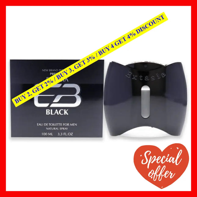 Extasia Black By New Brand For Men - 3.4 Oz Edt Spray