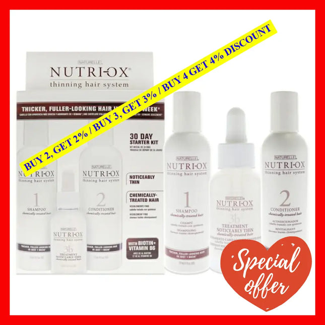 Extremely Thin Chemically Treated Hair Starter Kit By Nutri-Ox For Unisex - 3 Pc Gift Set 6Oz