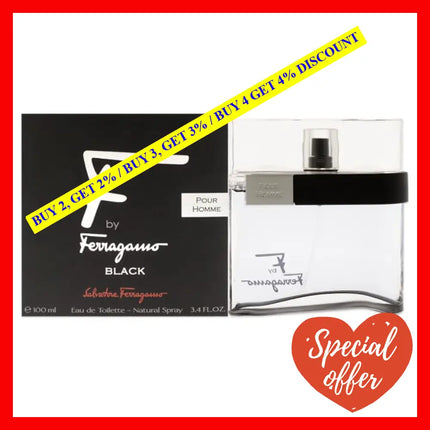 F Black By Salvatore Ferragamo For Men - 3.4 Oz Edt Spray