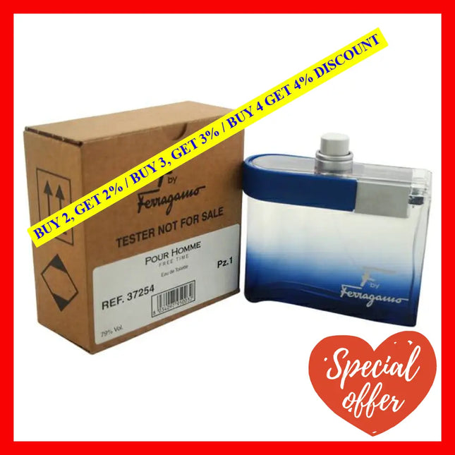 F By Ferragamo Free Time Salvatore For Men - 3.4 Oz Edt Spray (Tester)