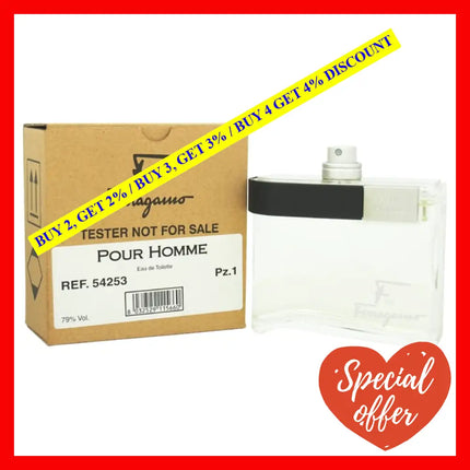 F Pour Homme By Salvatore Ferragamo For Men - 3.4 Oz Edt Spray (Tester)