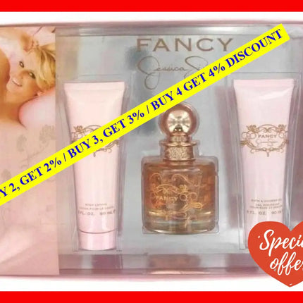Fancy By Jessica Simpson For Women - 3 Pc Gift Set 3.4Oz Edp Spray 3Oz Body Lotion Bath & Shower Gel
