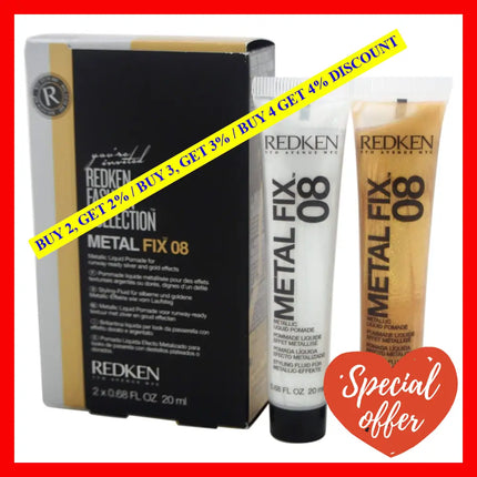 Fashion Collection Metal Fix 08 Metallic Liquid Pomade By Redken For Unisex - 2 X 0.68 Oz