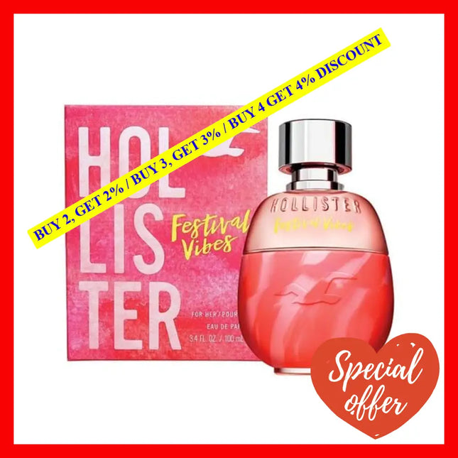 Festival Vibes By Hollister For Women - 3.4 Oz Edp Spray