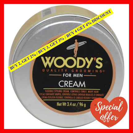 Flexible Styling Cream By Woodys For Men - 3.4 Oz