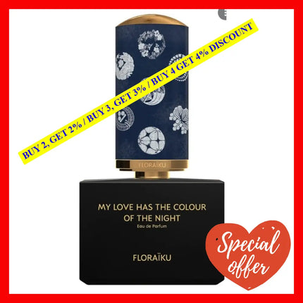 Floraiku Paris My Love Has The Color Of Night 1.6 Oz / 50 Ml Eau De Parfum And 10 Travel Spray