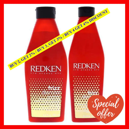 Frizz Shampoo And Conditioner Kit By Redken For Unisex - 2 Pc 10.1Oz 8.5Oz