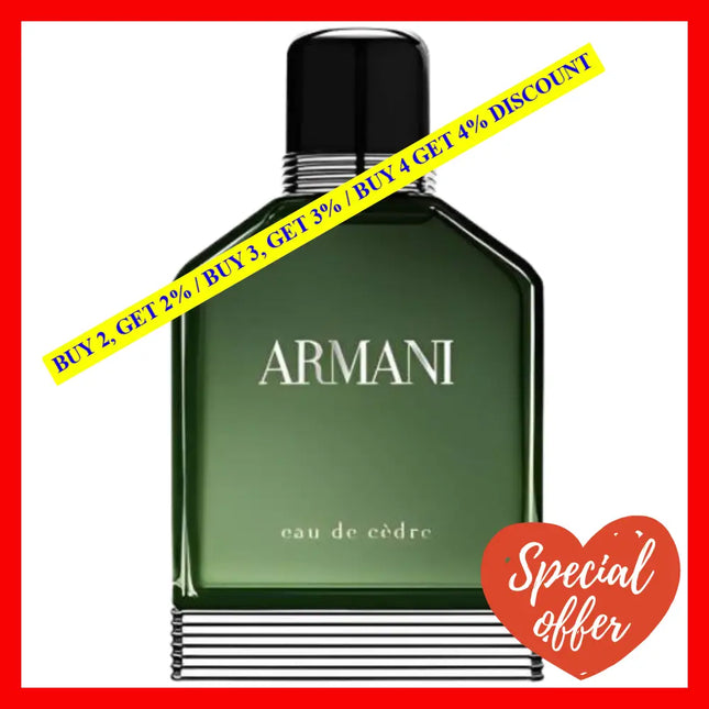 Giorgio Armani Eau De Cedre For Men De Toilette 3.4 Oz 100 Ml Spray
