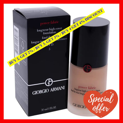 Giorgio Armani Power Fabric Longwear High Cover Foundation Spf 25 # 5 Light Neutral 30 Ml
