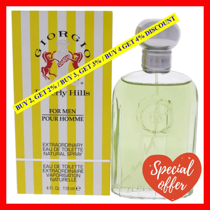 Giorgio By Beverly Hills For Men - 4 Oz Edt Spray