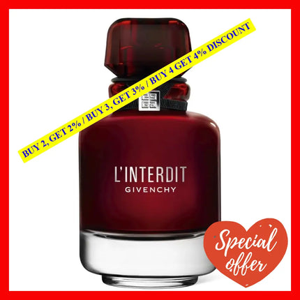 Givenchy L’interdit Eau De Parfum Rouge For Women 2.7 Oz / 80 Ml