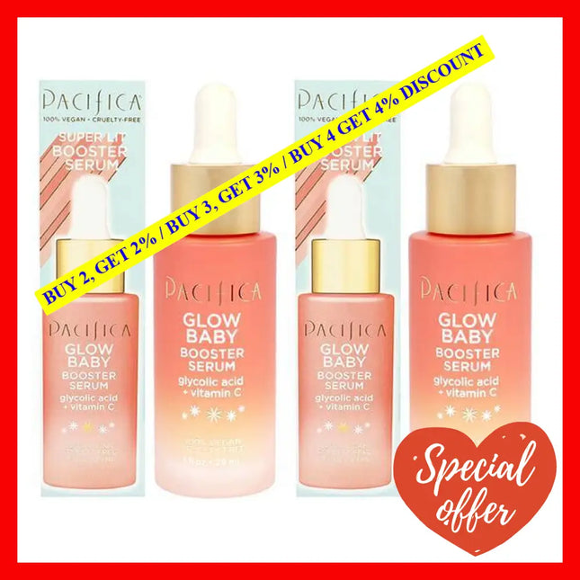 Glow Baby Booster Serum By Pacifica For Unisex - 1 Oz Pack Of 2